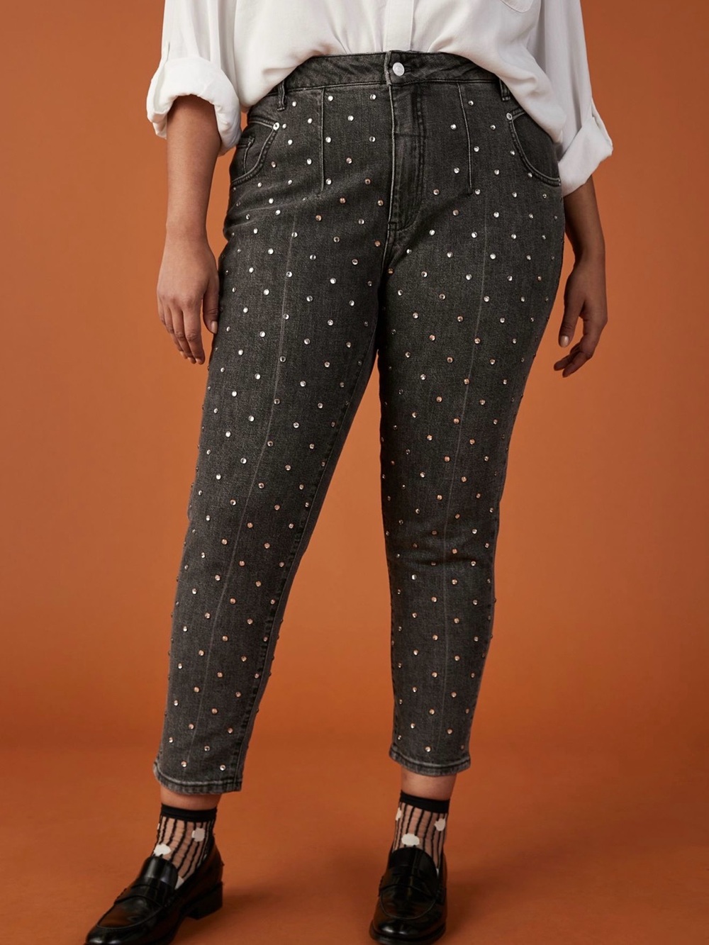 NWT Pilcro Ultra High-Rise Beaded Straight Jeans